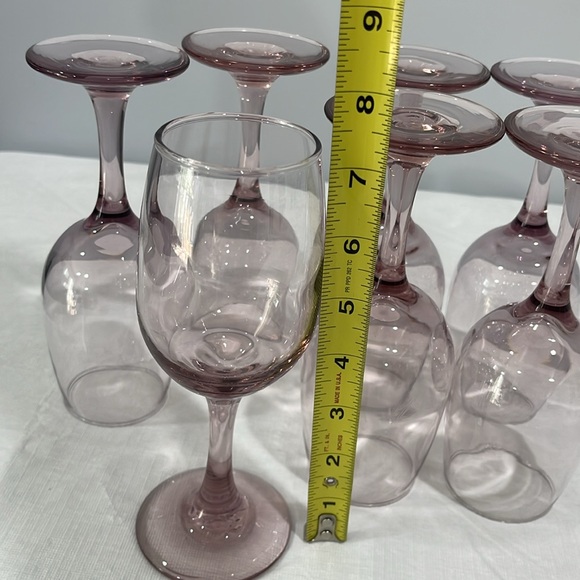 Libbey Premier Mauve pink plum wine water glasses 8 oz vintage 90s set of 7 - Picture 10 of 15